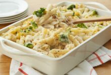الباستا بالجبن والدجاج