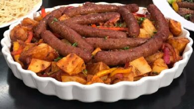 البطاطس بالسجق