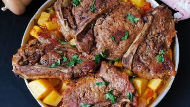 صينية ريش بالفرن مع البطاطا