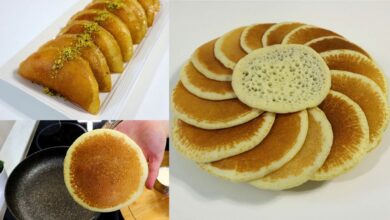 عجينة القطايف بالبيكنج بودر 